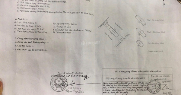 Chính chủ gửi bán căn nhà xây độc lập 4 tầng tại thị trấn Trường Sơn, An Lão, Hải Phòng