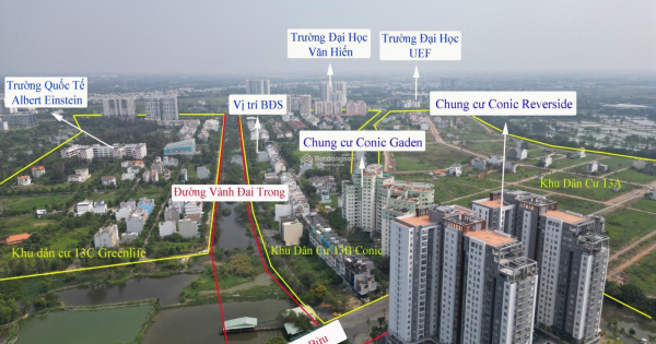 Bán căn hộ Conic Riverside, DT: 50m2+19m2 (sân vườn). Giá bán: 1,730 tỷ (không bao gồm thuế phí)