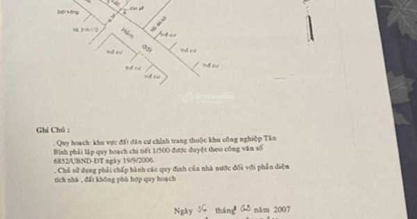 Bán nhà cấp 4 nát. Mặt hẻm rộng 14m. Hẻm 229 đường Tây Thạnh, quận Tân Phú. Diện tích 5m x 28m