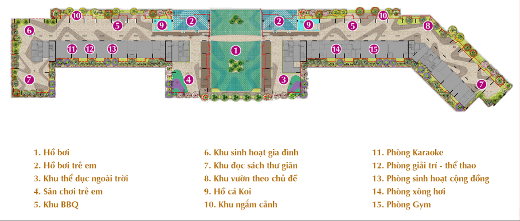 Sơ đồ tiện ích nội khu dự án Sarica Condominium