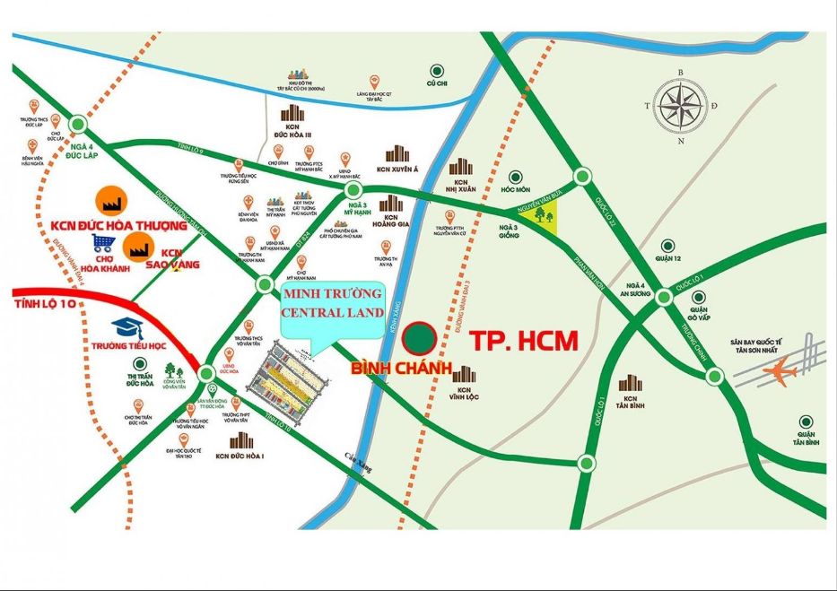 Vị trí dự án Khu dân cư Minh Trường Central Land trên bản đồ