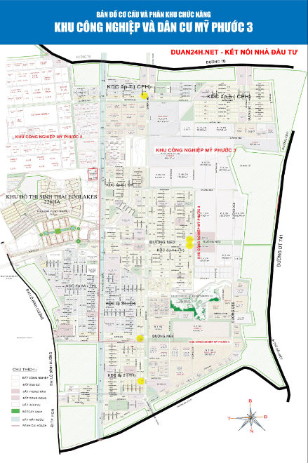 Bản đồ Khu đô thị công nghiệp Mỹ Phước 3 mới nhất