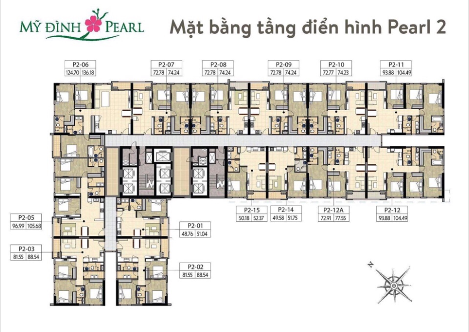 mặt bằng pearl 2 mỹ đình pearl