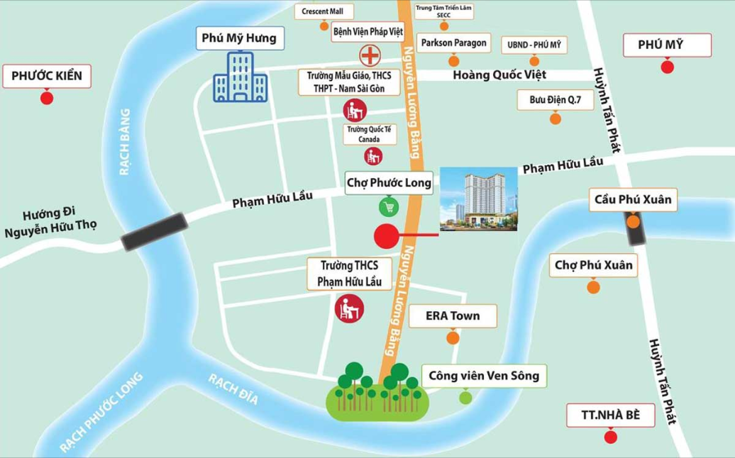 Vị trí dự án Viva Plaza trên bản đồ