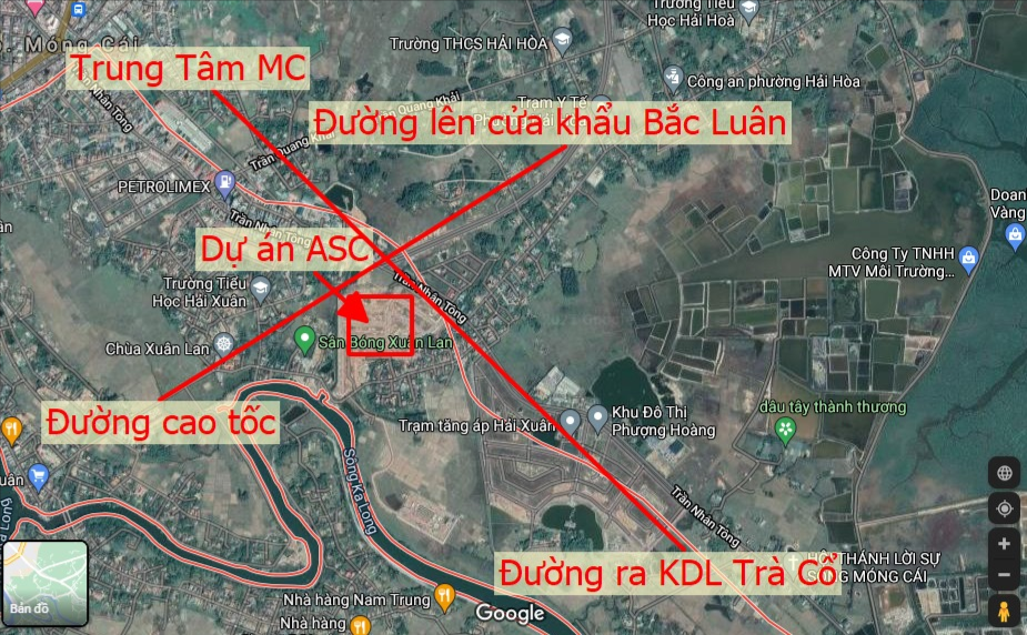 Vị trí dự án ASC Móng Cái