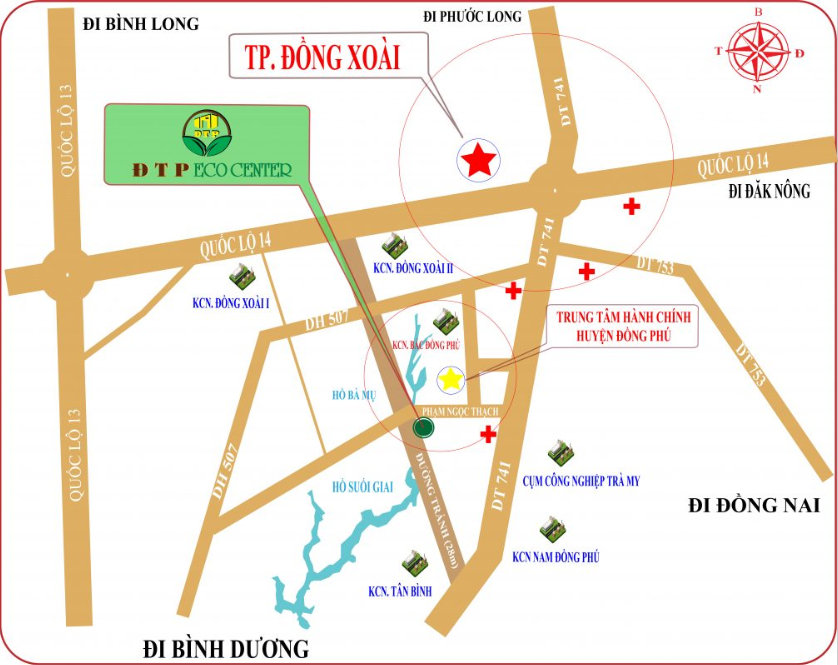 Vị trí dự án ĐTP Eco Center trên bản đồ