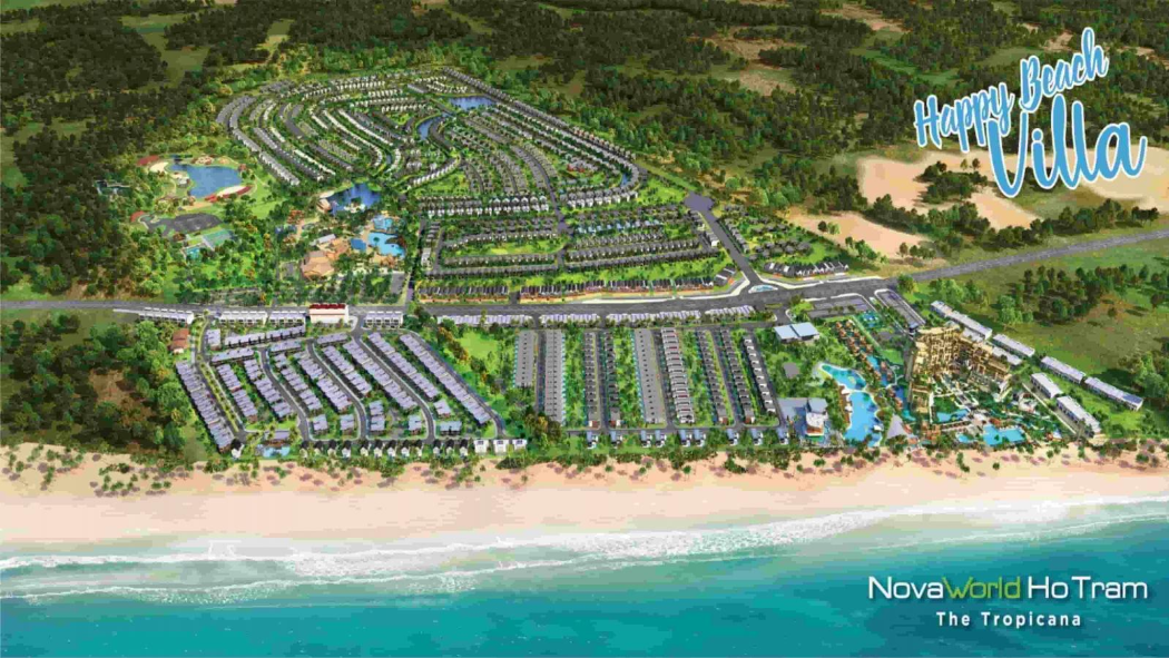 Phối cảnh tổng thể dự án Happy Beach Villas Novaworld Hồ Tràm