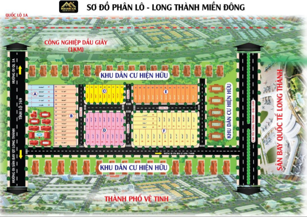 Sơ đồ phân lô dự án Long Thành Miền Đông