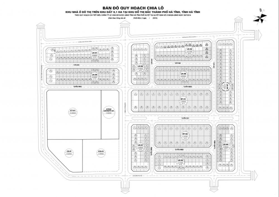 bản đồ quy hoạch dự án khu đô thị Bắc Hà Tĩnh