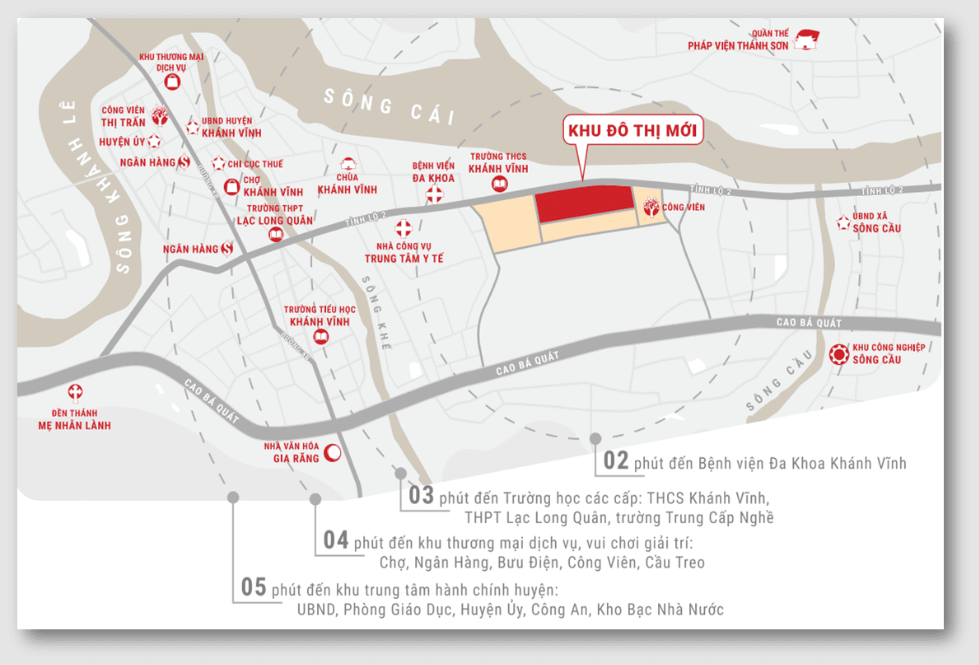 Vị trí dự án Khu đô thị Khánh Vĩnh