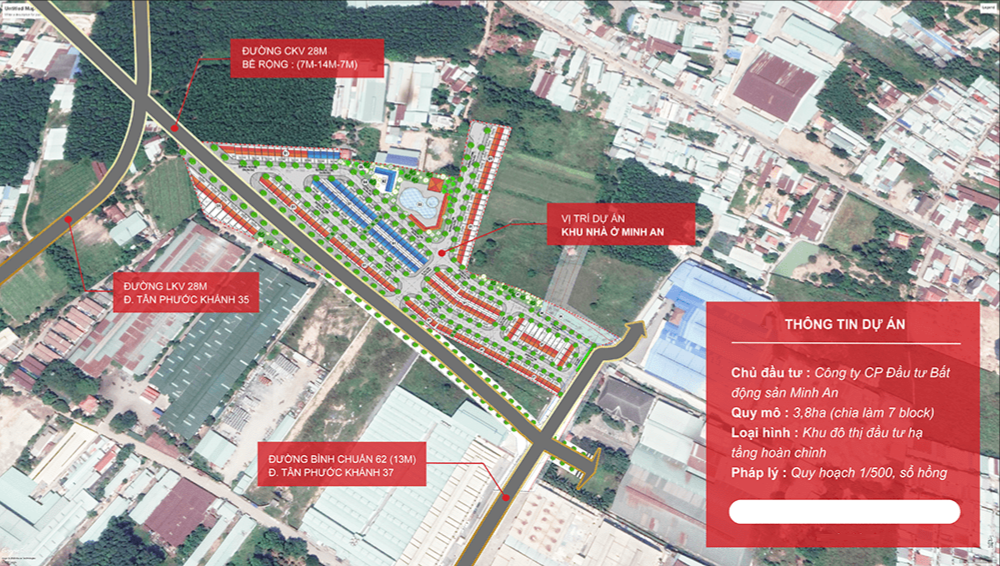 Vị trí dự án Khu nhà ở Minh An