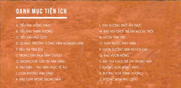 Hệ thống tiện ích nội khu dự án