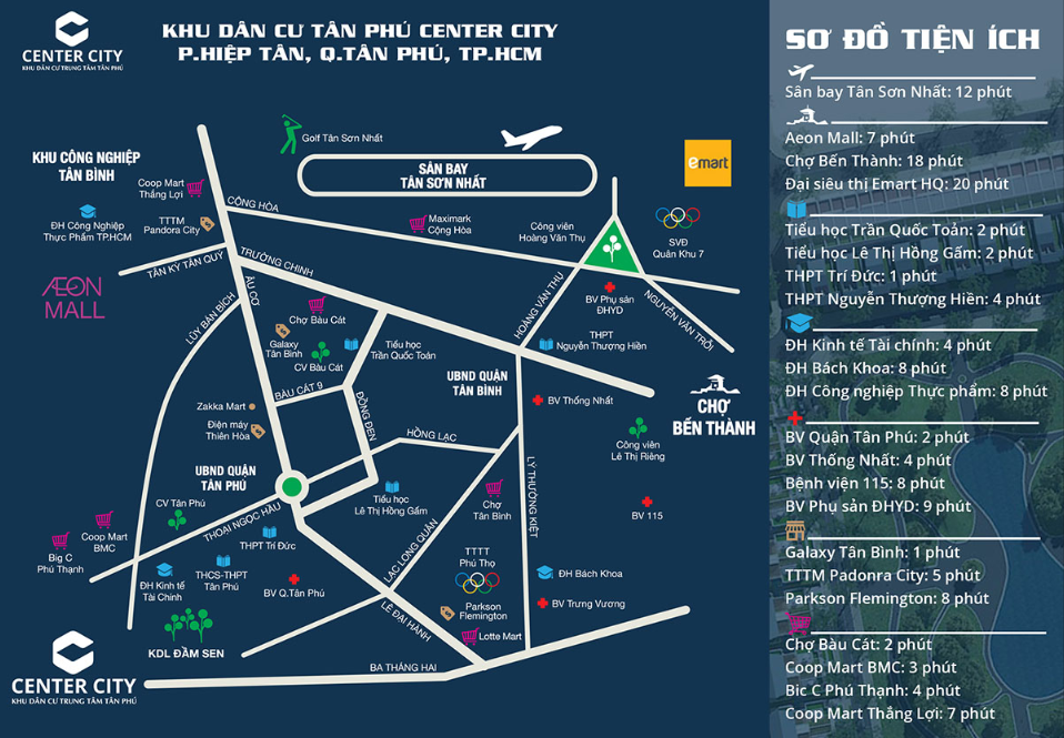 Vị trí dự án KDC Tân Phú Center City