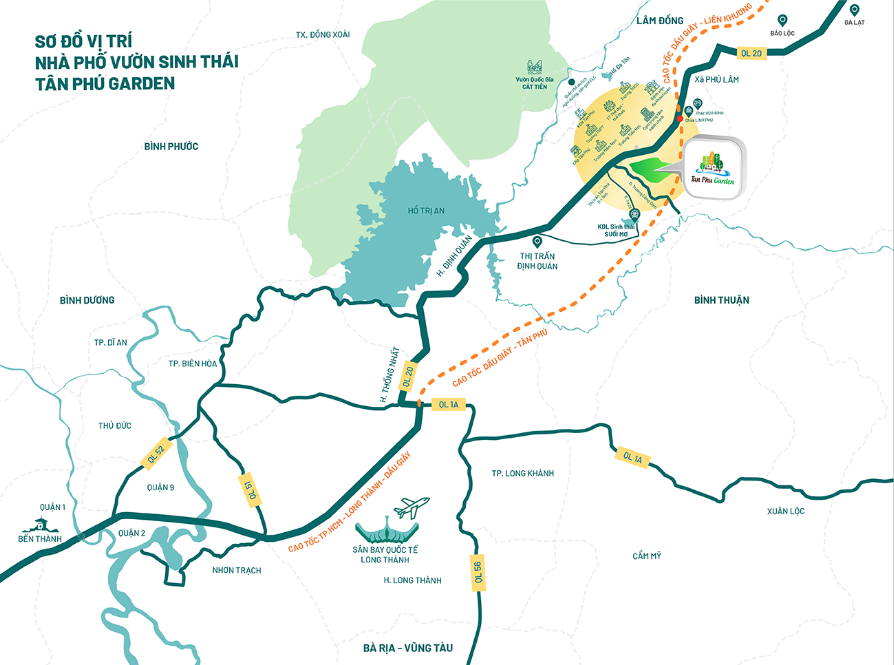 Vị trí dự án Khu dân cư Tân Phú Garden