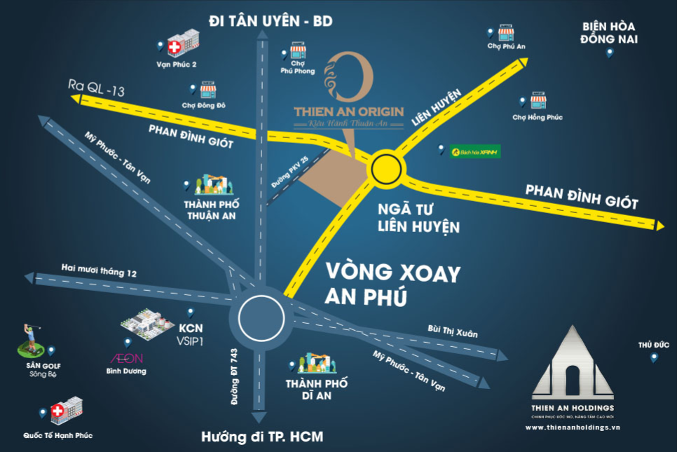 Vị trí dự án Thiên An Origin trên bản đồ