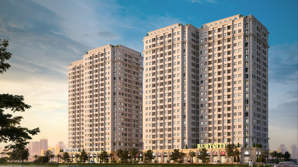 Phối cảnh tổng thể dự án Ruby City CT3 Phúc Lợi, quận Long Biên