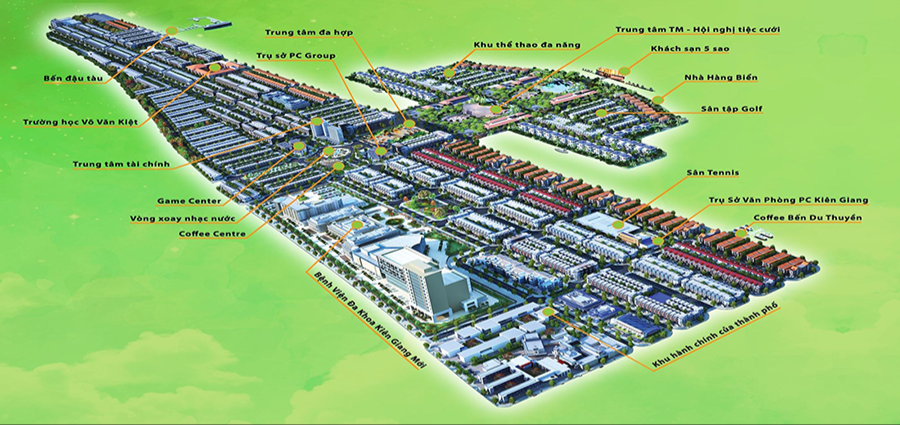 Phối cảnh tổng thể dự án Khu Đô Thị Mới Phú Cường