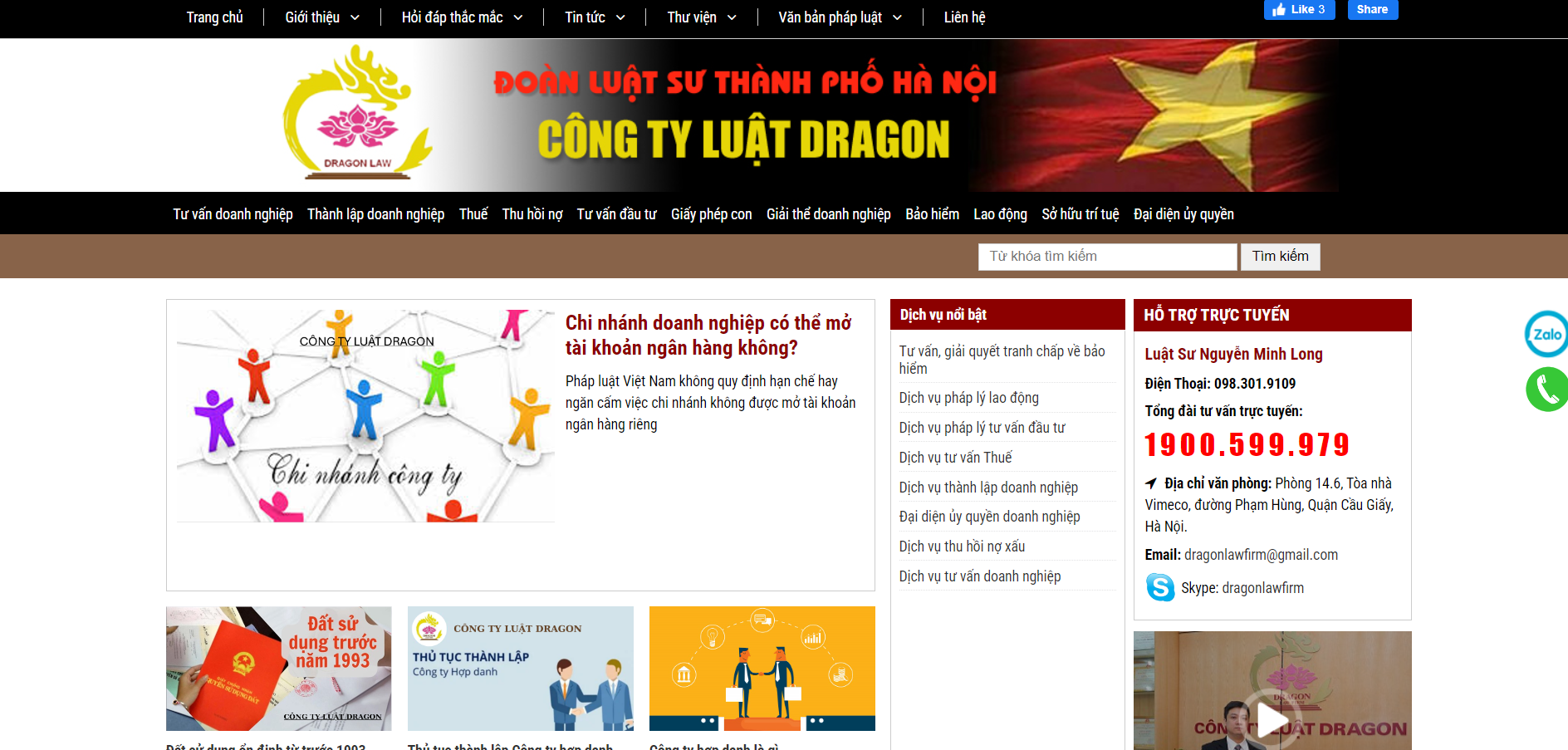 Thông tin địa chỉ Công ty luật TNHH Dragon – LH 0974422331